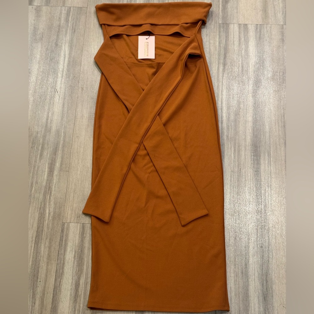NWT Missguided Cut Out Belted Bandeau Midaxi Dress